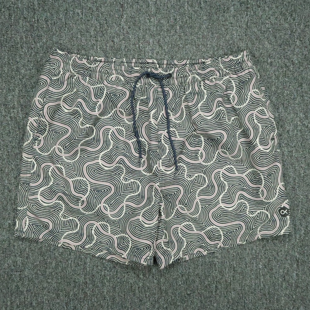 Outerknown Board Shorts Mens Large Blue White Abstract Beach Surf All Over